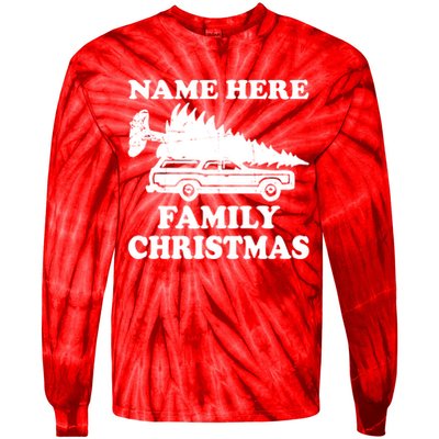 Personalize Family Christmas Custom Tie-Dye Long Sleeve Shirt