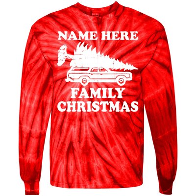 Personalize Family Christmas Custom Tie-Dye Long Sleeve Shirt