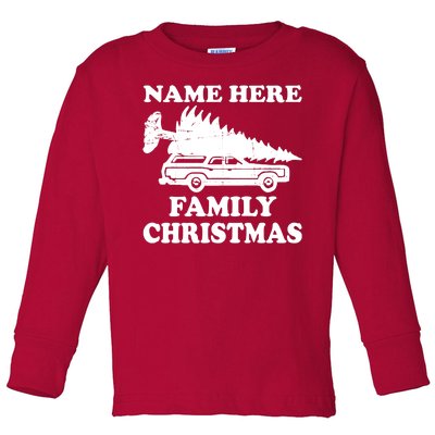 Personalize Family Christmas Custom Toddler Long Sleeve Shirt