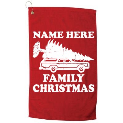 Personalize Family Christmas Custom Platinum Collection Golf Towel