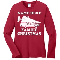 Personalize Family Christmas Custom Ladies Long Sleeve Shirt