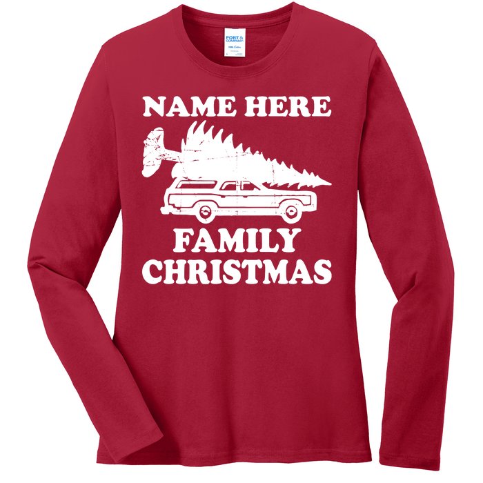 Personalize Family Christmas Custom Ladies Long Sleeve Shirt