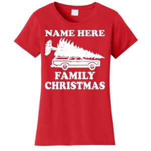 Personalize Family Christmas Custom Women's T-Shirt