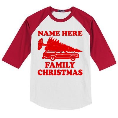 Personalize Family Christmas Custom Kids Colorblock Raglan Jersey