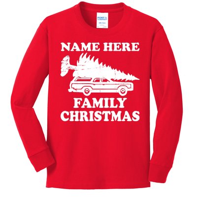 Personalize Family Christmas Custom Kids Long Sleeve Shirt