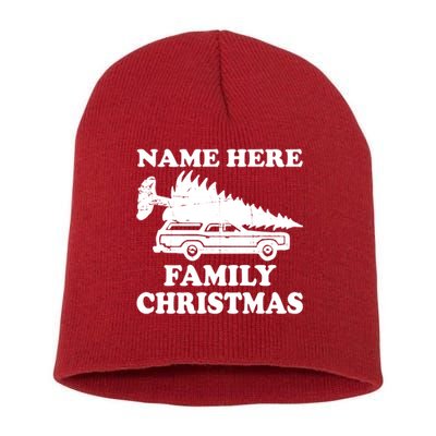 Personalize Family Christmas Custom Short Acrylic Beanie