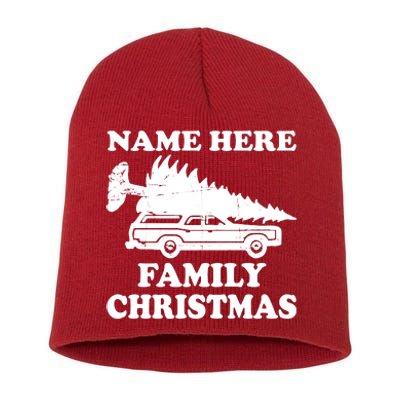 Personalize Family Christmas Custom Short Acrylic Beanie