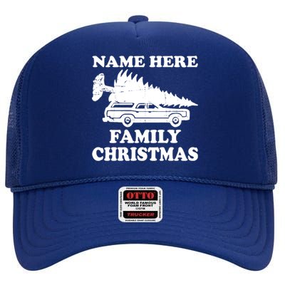 Personalize Family Christmas Custom High Crown Mesh Back Trucker Hat