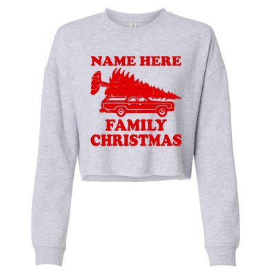 Personalize Family Christmas Custom Cropped Pullover Crew