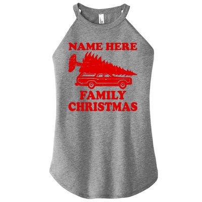 Personalize Family Christmas Custom Women's Perfect Tri Rocker Tank