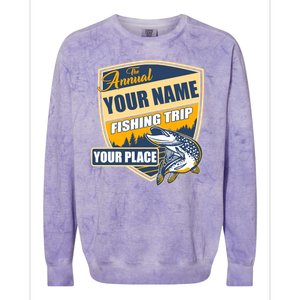 Personalize Fishing Trip Custom Colorblast Crewneck Sweatshirt