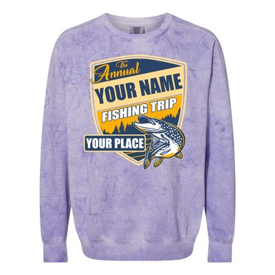 Personalize Fishing Trip Custom Colorblast Crewneck Sweatshirt