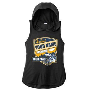 Personalize Fishing Trip Custom Ladies PosiCharge Tri-Blend Wicking Draft Hoodie Tank