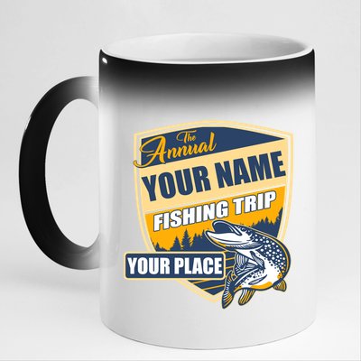 Personalize Fishing Trip Custom 11oz Black Color Changing Mug