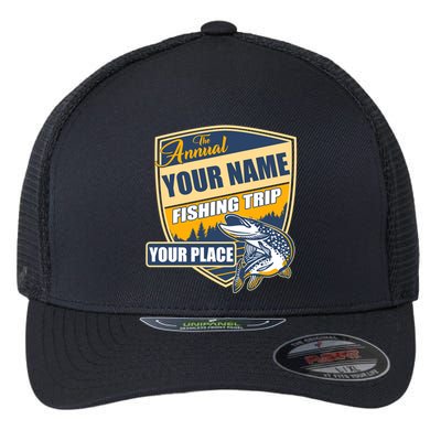 Personalize Fishing Trip Custom Flexfit Unipanel Trucker Cap