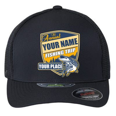 Personalize Fishing Trip Custom Flexfit Unipanel Trucker Cap