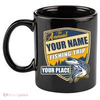Personalize Fishing Trip Custom 11oz C Handle Ceramic Mug