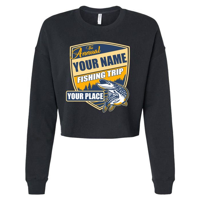 Personalize Fishing Trip Custom Cropped Pullover Crew