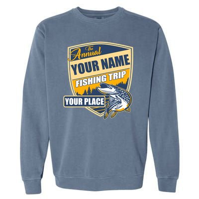 Personalize Fishing Trip Custom Garment-Dyed Sweatshirt