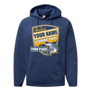 Personalize Fishing Trip Custom Performance Fleece Hoodie