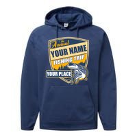 Personalize Fishing Trip Custom Performance Fleece Hoodie