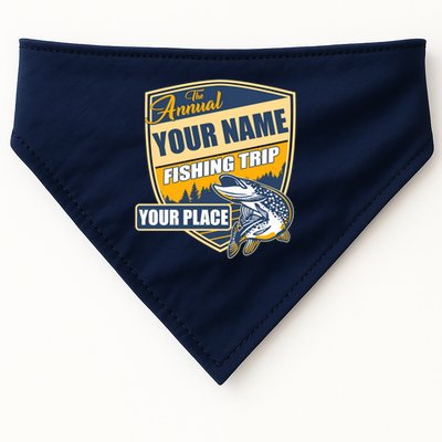 Personalize Fishing Trip Custom USA-Made Doggie Bandana