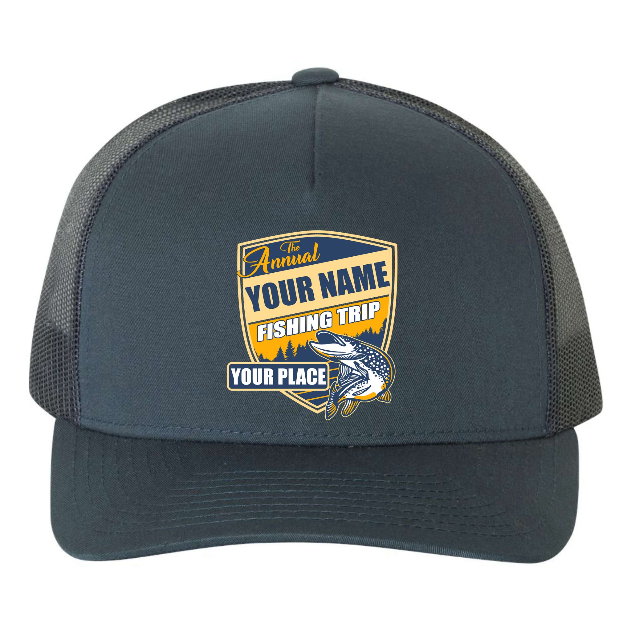 Personalize Fishing Trip Custom Yupoong Adult 5-Panel Trucker Hat