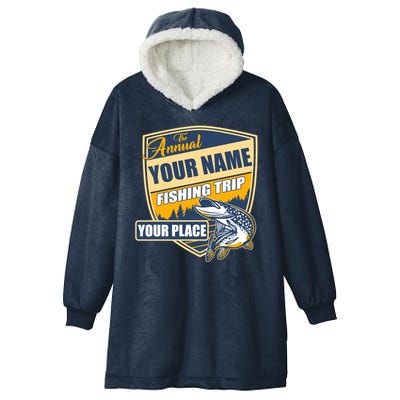 Personalize Fishing Trip Custom Hooded Wearable Blanket