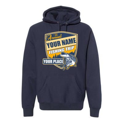 Personalize Fishing Trip Custom Premium Hoodie