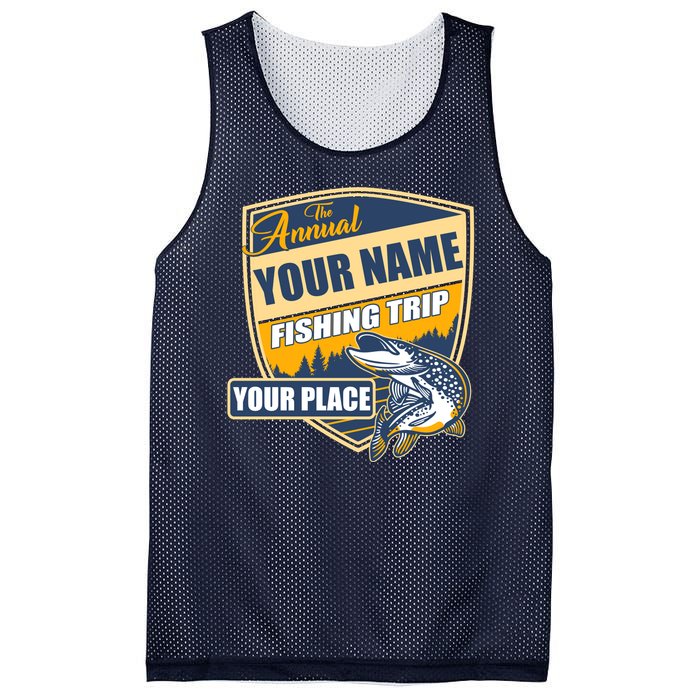 Personalize Fishing Trip Custom Mesh Reversible Basketball Jersey Tank