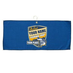 Personalize Fishing Trip Custom Large Microfiber Waffle Golf Towel