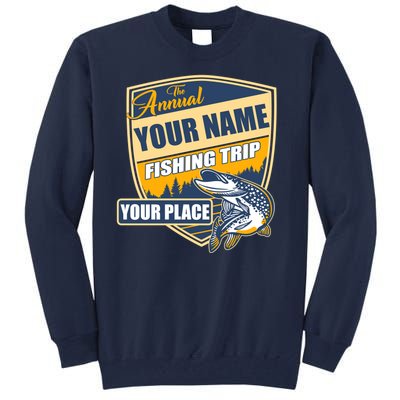 Personalize Fishing Trip Custom Tall Sweatshirt