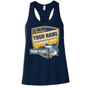 Personalize Fishing Trip Custom Women's Racerback Tank