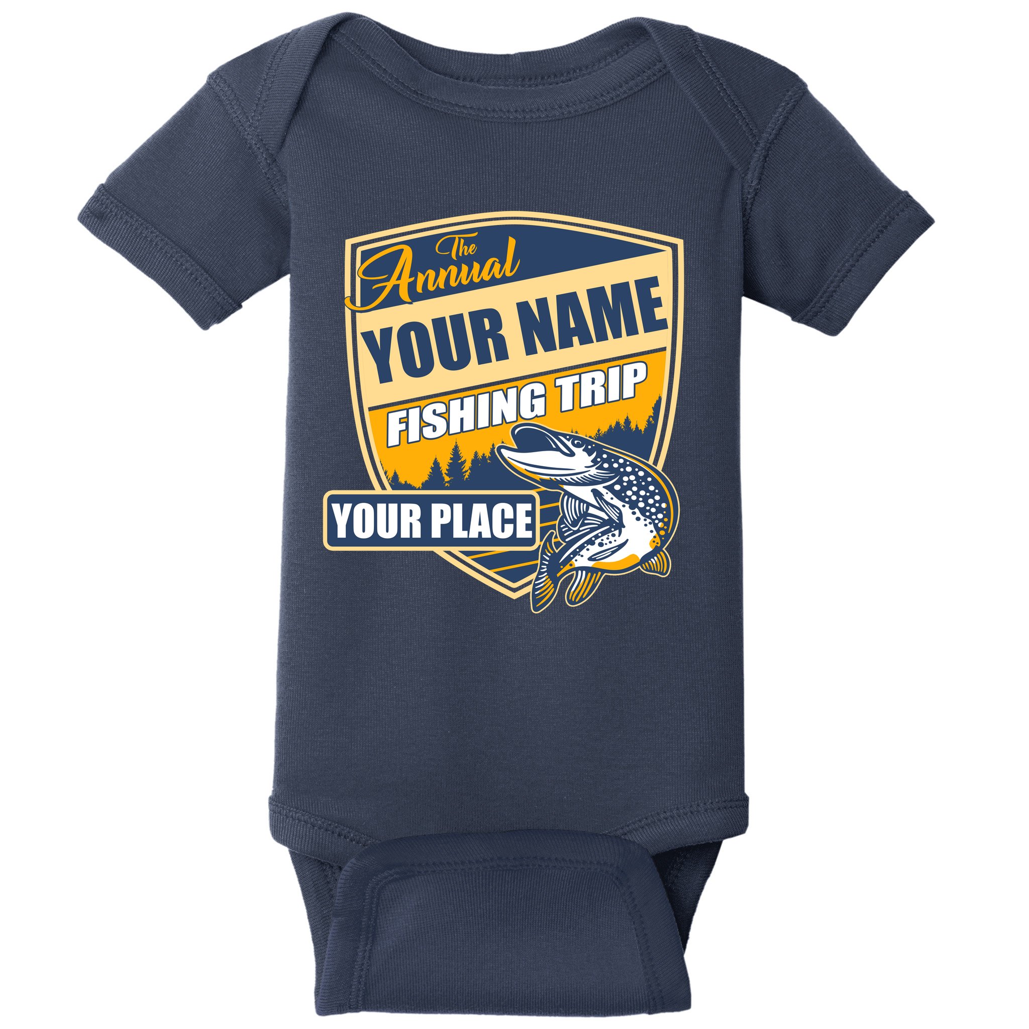 Personalize Fishing Trip Custom Baby Bodysuit