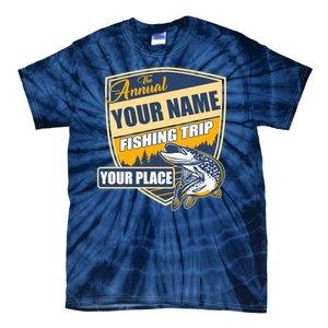 Personalize Fishing Trip Custom Tie-Dye T-Shirt