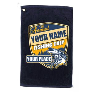 Personalize Fishing Trip Custom Platinum Collection Golf Towel