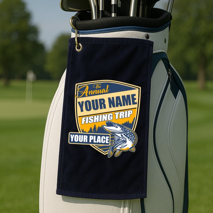 Personalize Fishing Trip Custom Golf Towel