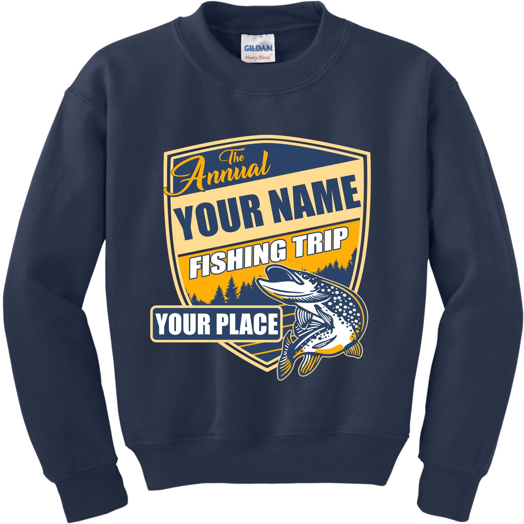 Personalize Fishing Trip Custom Kids Sweatshirt