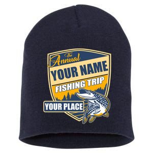 Personalize Fishing Trip Custom Short Acrylic Beanie