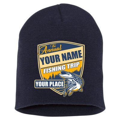 Personalize Fishing Trip Custom Short Acrylic Beanie