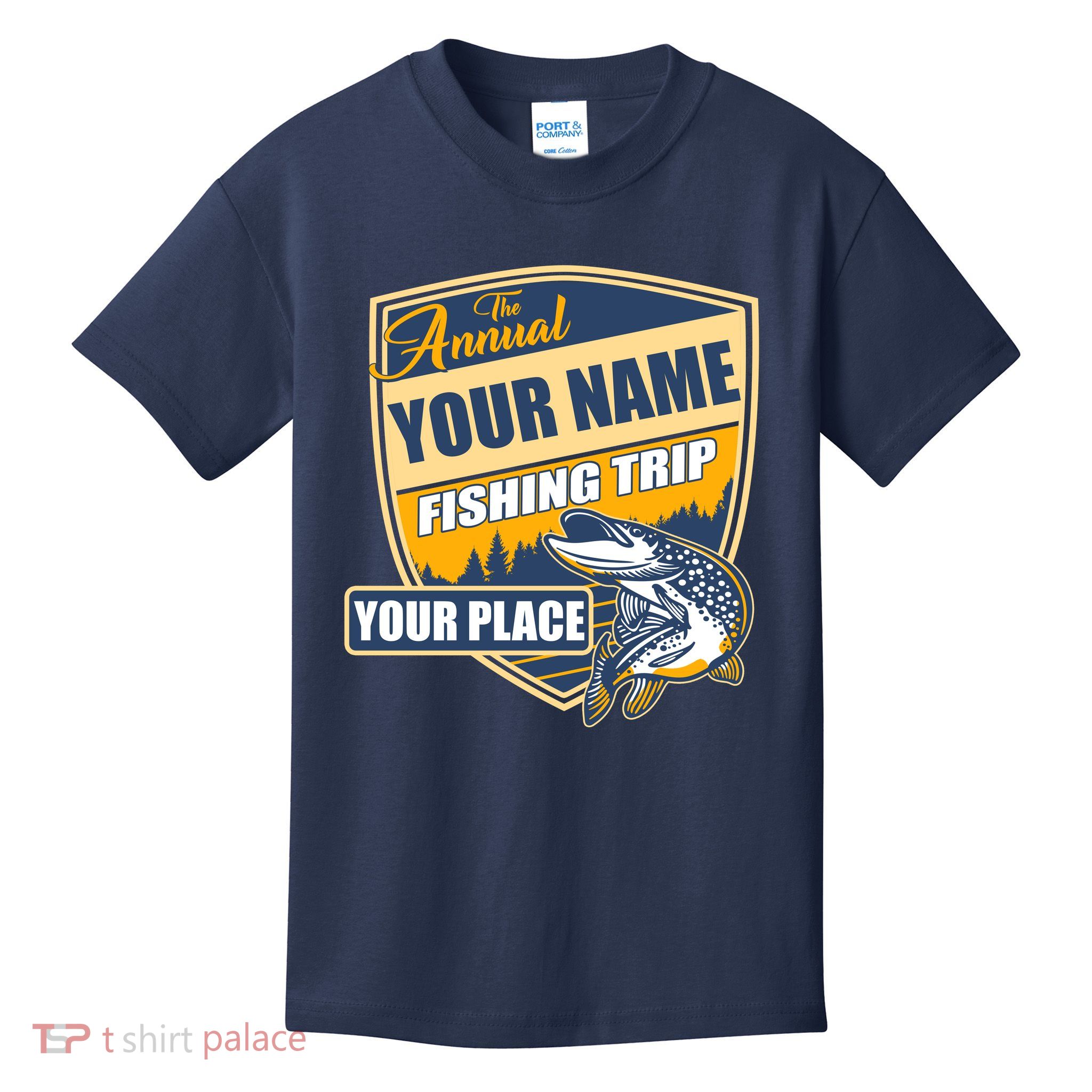 Personalize Fishing Trip Custom Kids T-Shirt