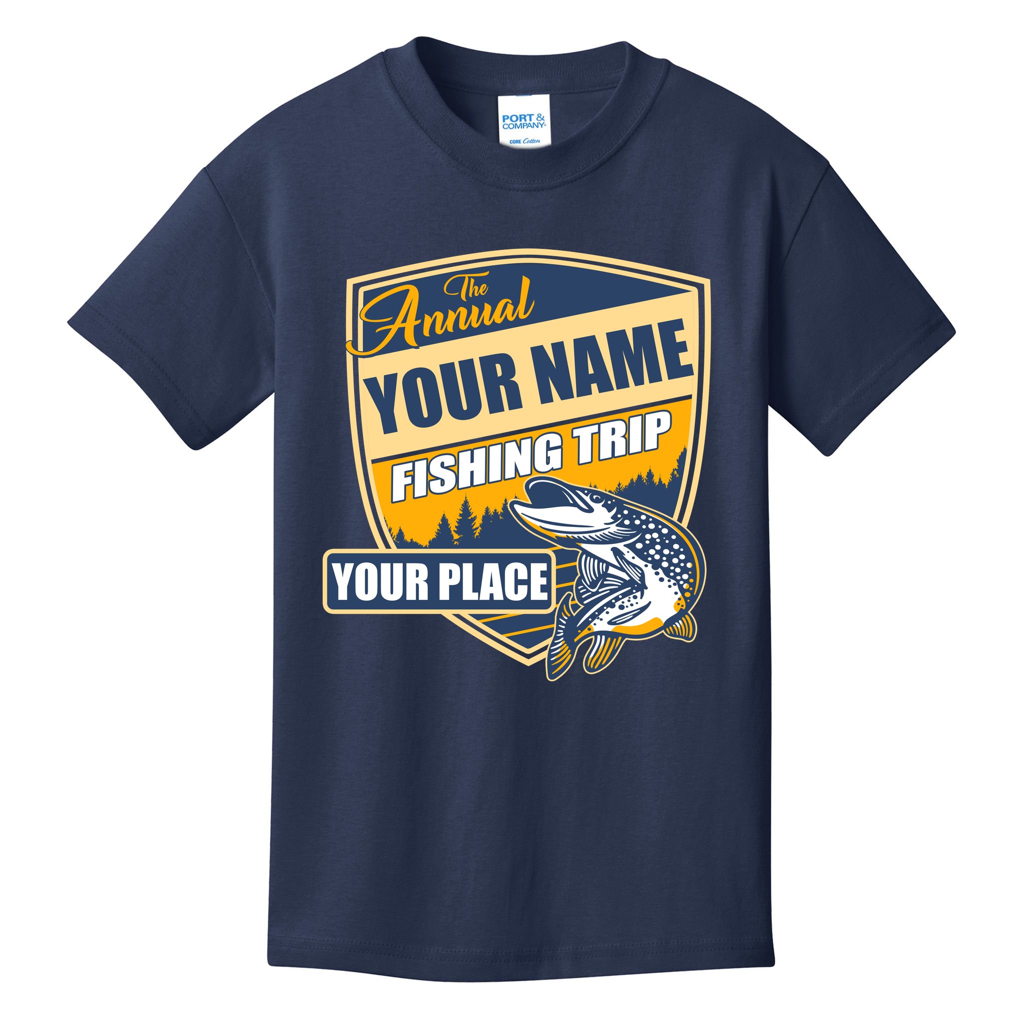 Personalize Fishing Trip Custom Kids T-Shirt