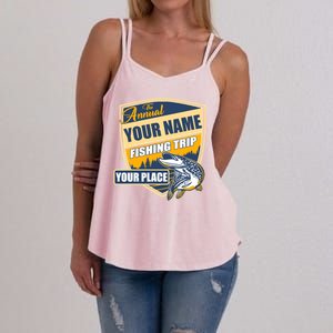 Personalize Fishing Trip Custom Women's Strappy Tank