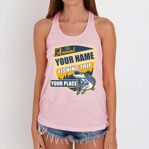 Personalize Fishing Trip Custom Women's Knotted Racerback Tank