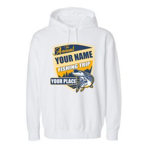 Personalize Fishing Trip Custom Garment-Dyed Fleece Hoodie