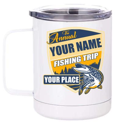 Personalize Fishing Trip Custom 12 oz Stainless Steel Tumbler Cup