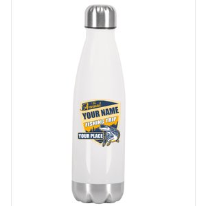 Personalize Fishing Trip Custom Stainless Steel Insulated Water Bottle