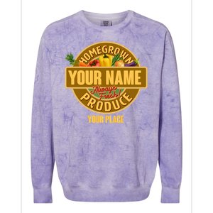 Personalize Home Homegrown Produce Custom Farmer Colorblast Crewneck Sweatshirt