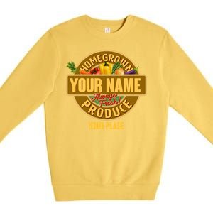 Personalize Home Homegrown Produce Custom Farmer Premium Crewneck Sweatshirt