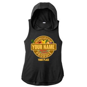 Personalize Home Homegrown Produce Custom Farmer Ladies PosiCharge Tri-Blend Wicking Draft Hoodie Tank